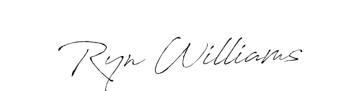 Ryn Williams stylish signature style. Best Handwritten Sign (Antro_Vectra) for my name. Handwritten Signature Collection Ideas for my name Ryn Williams. Ryn Williams signature style 6 images and pictures png