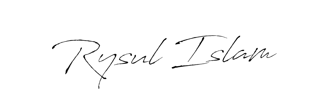 How to make Rysul Islam name signature. Use Antro_Vectra style for creating short signs online. This is the latest handwritten sign. Rysul Islam signature style 6 images and pictures png