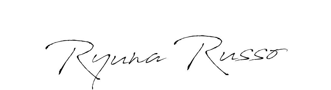 The best way (Antro_Vectra) to make a short signature is to pick only two or three words in your name. The name Ryuna Russo include a total of six letters. For converting this name. Ryuna Russo signature style 6 images and pictures png
