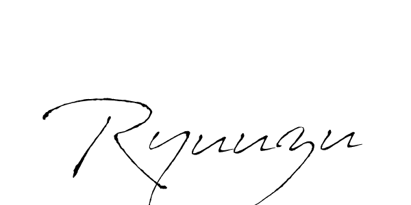 Make a beautiful signature design for name Ryuuzu. With this signature (Antro_Vectra) style, you can create a handwritten signature for free. Ryuuzu signature style 6 images and pictures png