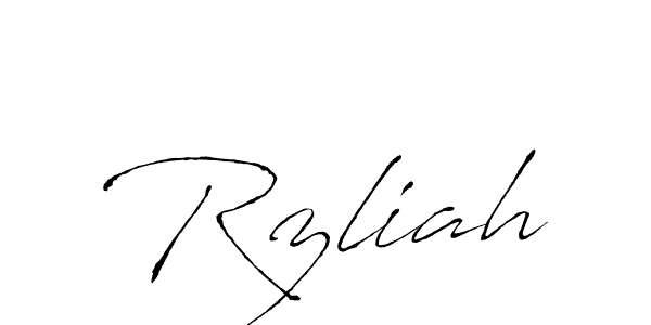 Design your own signature with our free online signature maker. With this signature software, you can create a handwritten (Antro_Vectra) signature for name Rzliah. Rzliah signature style 6 images and pictures png