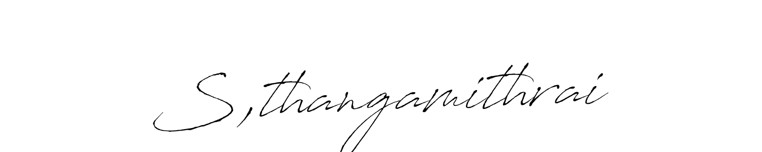 if you are searching for the best signature style for your name S,thangamithrai. so please give up your signature search. here we have designed multiple signature styles  using Antro_Vectra. S,thangamithrai signature style 6 images and pictures png