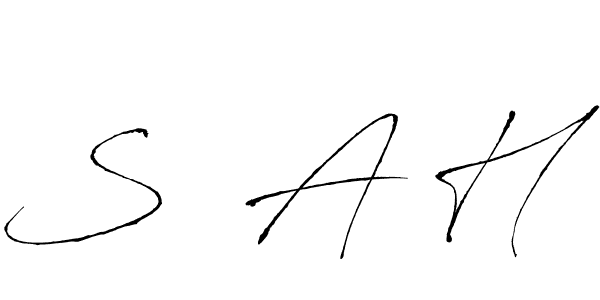 This is the best signature style for the S  A H name. Also you like these signature font (Antro_Vectra). Mix name signature. S  A H signature style 6 images and pictures png