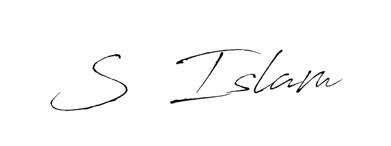 How to make S  Islam name signature. Use Antro_Vectra style for creating short signs online. This is the latest handwritten sign. S  Islam signature style 6 images and pictures png