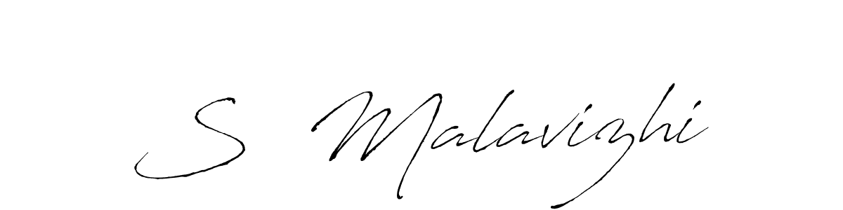 Antro_Vectra is a professional signature style that is perfect for those who want to add a touch of class to their signature. It is also a great choice for those who want to make their signature more unique. Get S  Malavizhi name to fancy signature for free. S  Malavizhi signature style 6 images and pictures png