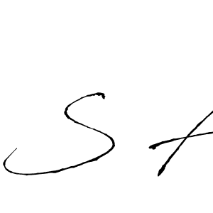 The best way (Antro_Vectra) to make a short signature is to pick only two or three words in your name. The name S A include a total of six letters. For converting this name. S A signature style 6 images and pictures png