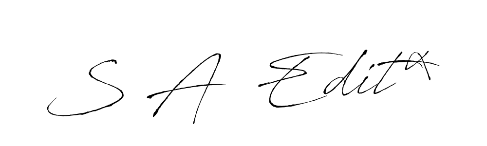 Similarly Antro_Vectra is the best handwritten signature design. Signature creator online .You can use it as an online autograph creator for name S A  Edit*. S A  Edit* signature style 6 images and pictures png