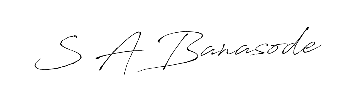 Use a signature maker to create a handwritten signature online. With this signature software, you can design (Antro_Vectra) your own signature for name S A Banasode. S A Banasode signature style 6 images and pictures png