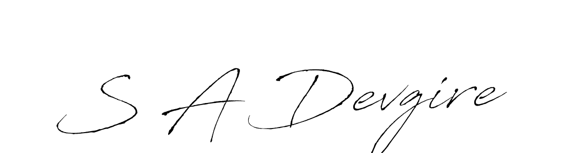 Also You can easily find your signature by using the search form. We will create S A Devgire name handwritten signature images for you free of cost using Antro_Vectra sign style. S A Devgire signature style 6 images and pictures png