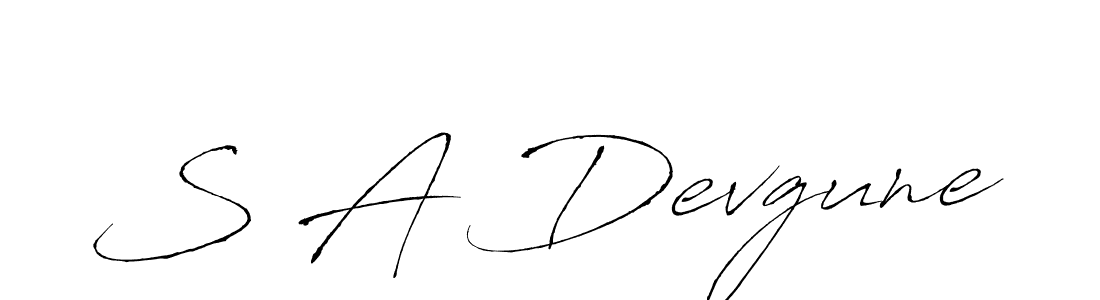 if you are searching for the best signature style for your name S A Devgune. so please give up your signature search. here we have designed multiple signature styles  using Antro_Vectra. S A Devgune signature style 6 images and pictures png