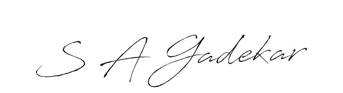 How to make S A Gadekar name signature. Use Antro_Vectra style for creating short signs online. This is the latest handwritten sign. S A Gadekar signature style 6 images and pictures png