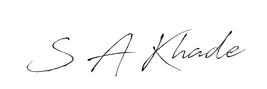 The best way (Antro_Vectra) to make a short signature is to pick only two or three words in your name. The name S A Khade include a total of six letters. For converting this name. S A Khade signature style 6 images and pictures png