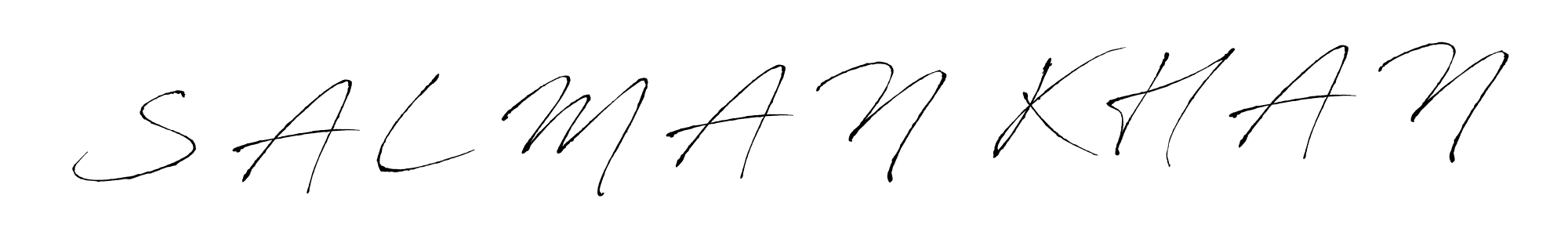 The best way (Antro_Vectra) to make a short signature is to pick only two or three words in your name. The name S A L M A N  K H A N include a total of six letters. For converting this name. S A L M A N  K H A N signature style 6 images and pictures png