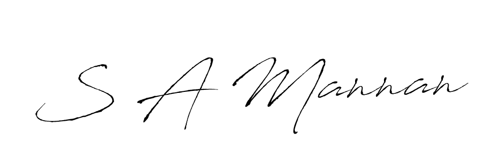 Design your own signature with our free online signature maker. With this signature software, you can create a handwritten (Antro_Vectra) signature for name S A Mannan. S A Mannan signature style 6 images and pictures png