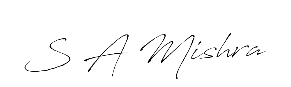 Make a beautiful signature design for name S A Mishra. With this signature (Antro_Vectra) style, you can create a handwritten signature for free. S A Mishra signature style 6 images and pictures png