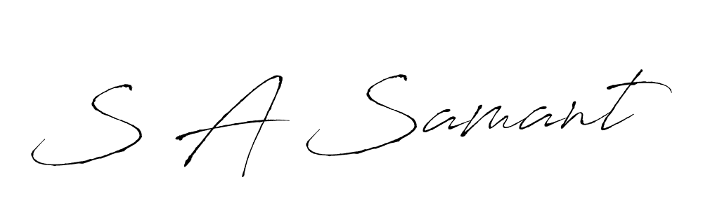 if you are searching for the best signature style for your name S A Samant. so please give up your signature search. here we have designed multiple signature styles  using Antro_Vectra. S A Samant signature style 6 images and pictures png