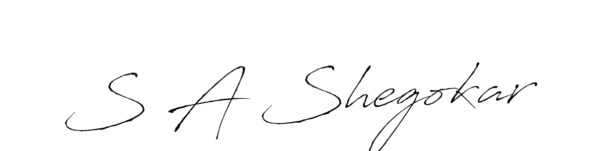 How to make S A Shegokar name signature. Use Antro_Vectra style for creating short signs online. This is the latest handwritten sign. S A Shegokar signature style 6 images and pictures png