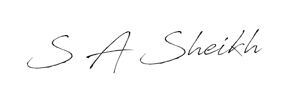 S A Sheikh stylish signature style. Best Handwritten Sign (Antro_Vectra) for my name. Handwritten Signature Collection Ideas for my name S A Sheikh. S A Sheikh signature style 6 images and pictures png