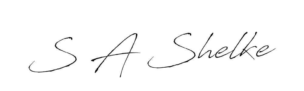 The best way (Antro_Vectra) to make a short signature is to pick only two or three words in your name. The name S A Shelke include a total of six letters. For converting this name. S A Shelke signature style 6 images and pictures png