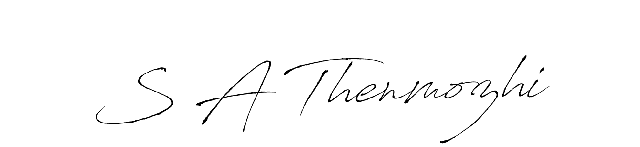 Use a signature maker to create a handwritten signature online. With this signature software, you can design (Antro_Vectra) your own signature for name S A Thenmozhi. S A Thenmozhi signature style 6 images and pictures png
