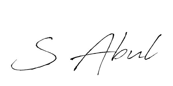 How to make S Abul name signature. Use Antro_Vectra style for creating short signs online. This is the latest handwritten sign. S Abul signature style 6 images and pictures png