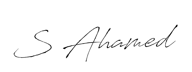 Make a beautiful signature design for name S Ahamed. With this signature (Antro_Vectra) style, you can create a handwritten signature for free. S Ahamed signature style 6 images and pictures png