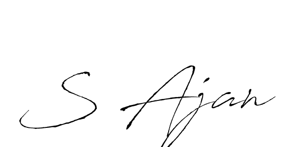 How to make S Ajan name signature. Use Antro_Vectra style for creating short signs online. This is the latest handwritten sign. S Ajan signature style 6 images and pictures png