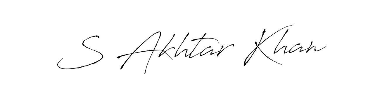 Create a beautiful signature design for name S Akhtar Khan. With this signature (Antro_Vectra) fonts, you can make a handwritten signature for free. S Akhtar Khan signature style 6 images and pictures png