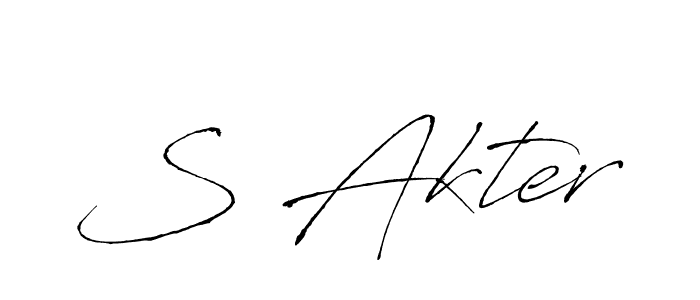 Design your own signature with our free online signature maker. With this signature software, you can create a handwritten (Antro_Vectra) signature for name S Akter. S Akter signature style 6 images and pictures png