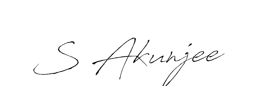 Use a signature maker to create a handwritten signature online. With this signature software, you can design (Antro_Vectra) your own signature for name S Akunjee. S Akunjee signature style 6 images and pictures png