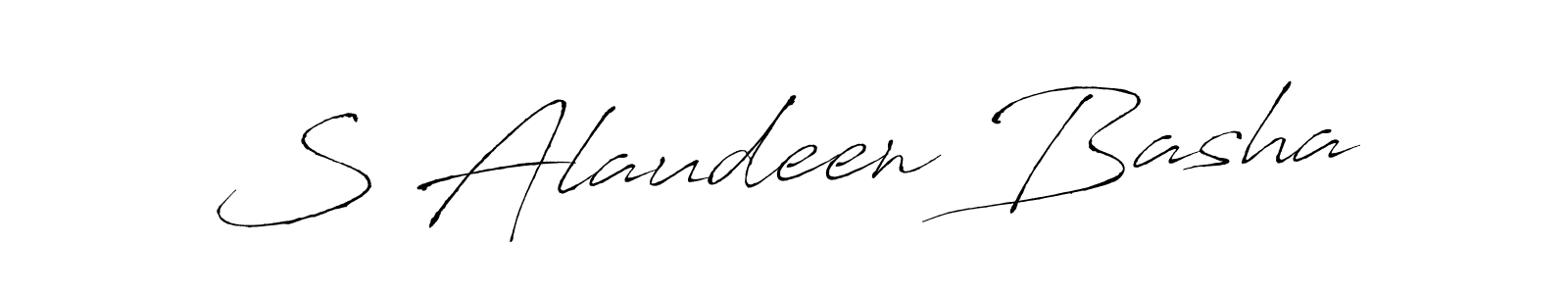 How to make S Alaudeen Basha name signature. Use Antro_Vectra style for creating short signs online. This is the latest handwritten sign. S Alaudeen Basha signature style 6 images and pictures png