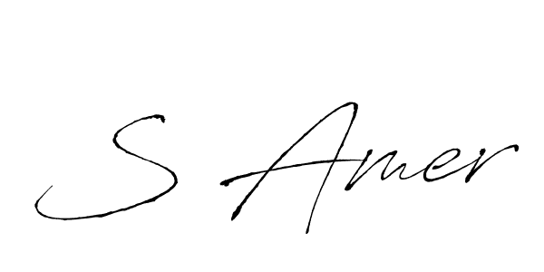 Create a beautiful signature design for name S Amer. With this signature (Antro_Vectra) fonts, you can make a handwritten signature for free. S Amer signature style 6 images and pictures png