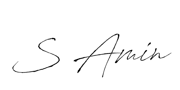 How to make S Amin signature? Antro_Vectra is a professional autograph style. Create handwritten signature for S Amin name. S Amin signature style 6 images and pictures png