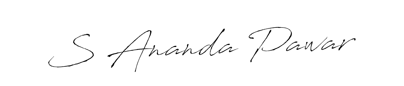 How to make S Ananda Pawar name signature. Use Antro_Vectra style for creating short signs online. This is the latest handwritten sign. S Ananda Pawar signature style 6 images and pictures png