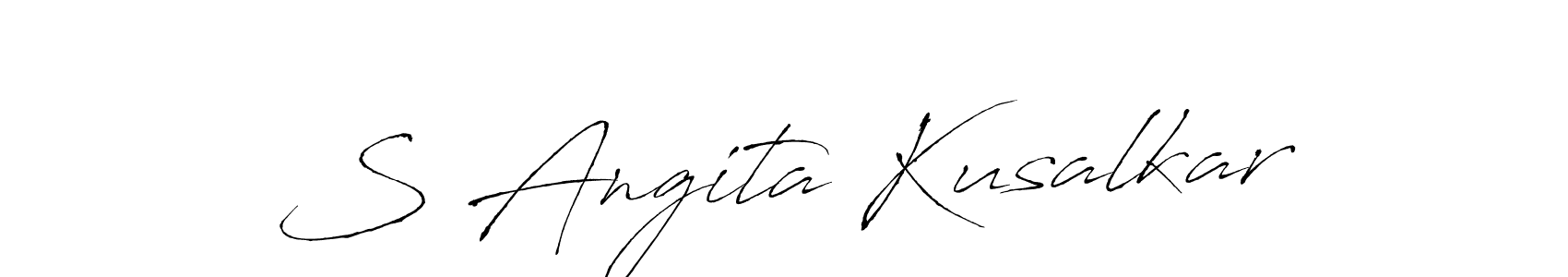 Create a beautiful signature design for name S Angita Kusalkar. With this signature (Antro_Vectra) fonts, you can make a handwritten signature for free. S Angita Kusalkar signature style 6 images and pictures png