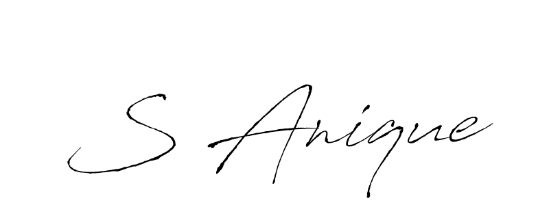 How to make S Anique signature? Antro_Vectra is a professional autograph style. Create handwritten signature for S Anique name. S Anique signature style 6 images and pictures png