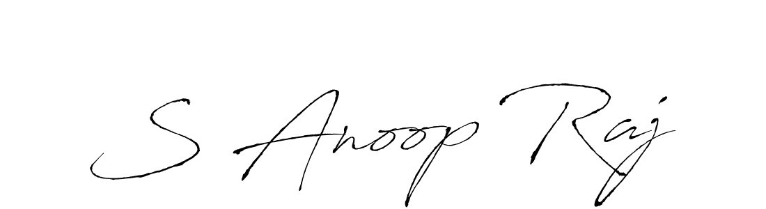 Antro_Vectra is a professional signature style that is perfect for those who want to add a touch of class to their signature. It is also a great choice for those who want to make their signature more unique. Get S Anoop Raj name to fancy signature for free. S Anoop Raj signature style 6 images and pictures png