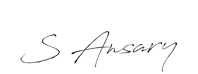 Make a beautiful signature design for name S Ansary. With this signature (Antro_Vectra) style, you can create a handwritten signature for free. S Ansary signature style 6 images and pictures png