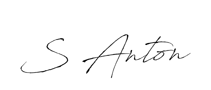 Make a beautiful signature design for name S Anton. With this signature (Antro_Vectra) style, you can create a handwritten signature for free. S Anton signature style 6 images and pictures png