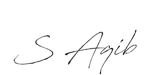 How to make S Aqib name signature. Use Antro_Vectra style for creating short signs online. This is the latest handwritten sign. S Aqib signature style 6 images and pictures png