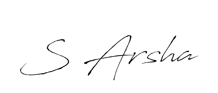 Design your own signature with our free online signature maker. With this signature software, you can create a handwritten (Antro_Vectra) signature for name S Arsha. S Arsha signature style 6 images and pictures png