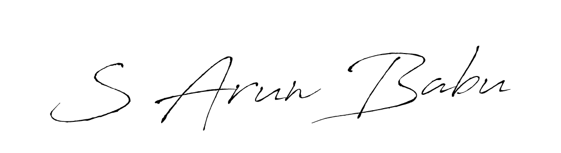 How to make S Arun Babu name signature. Use Antro_Vectra style for creating short signs online. This is the latest handwritten sign. S Arun Babu signature style 6 images and pictures png