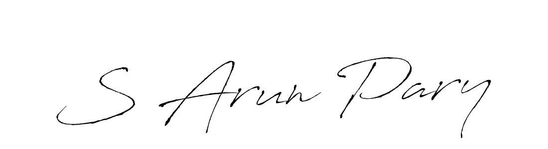 Use a signature maker to create a handwritten signature online. With this signature software, you can design (Antro_Vectra) your own signature for name S Arun Pary. S Arun Pary signature style 6 images and pictures png