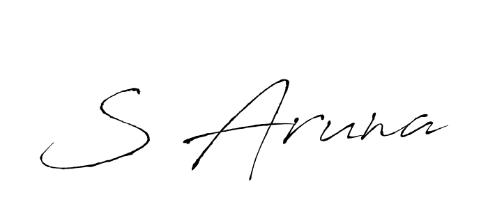 Create a beautiful signature design for name S Aruna. With this signature (Antro_Vectra) fonts, you can make a handwritten signature for free. S Aruna signature style 6 images and pictures png