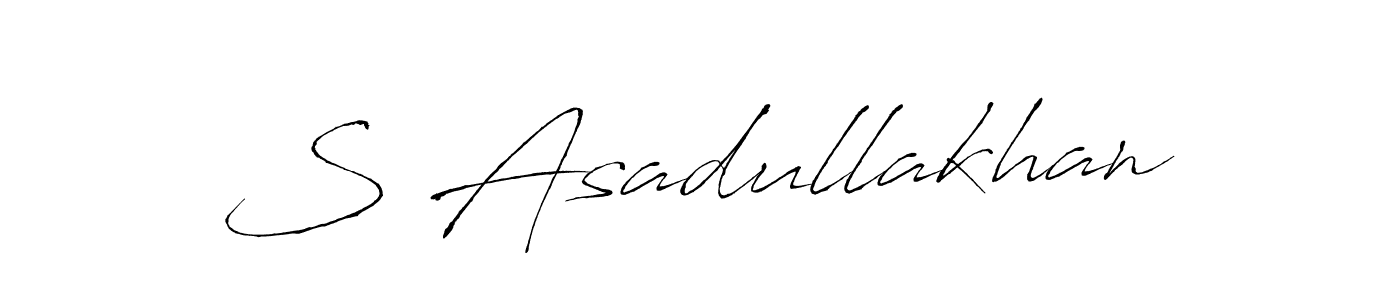 The best way (Antro_Vectra) to make a short signature is to pick only two or three words in your name. The name S Asadullakhan include a total of six letters. For converting this name. S Asadullakhan signature style 6 images and pictures png