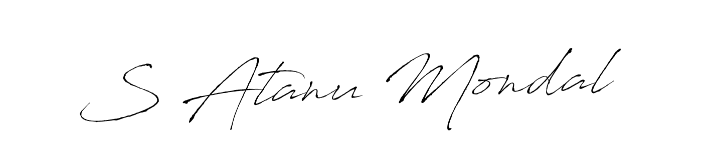 Create a beautiful signature design for name S Atanu Mondal. With this signature (Antro_Vectra) fonts, you can make a handwritten signature for free. S Atanu Mondal signature style 6 images and pictures png