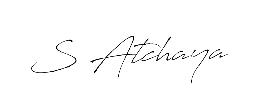 You should practise on your own different ways (Antro_Vectra) to write your name (S Atchaya) in signature. don't let someone else do it for you. S Atchaya signature style 6 images and pictures png