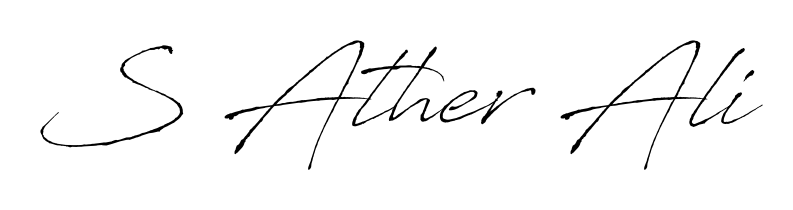 The Antro_Vectra font transforms the name S Ather Ali into an executive sign with sharp precision and distinguished character. S Ather Ali signature style 6 images and pictures png