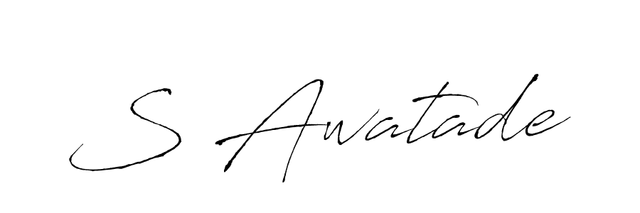 How to make S Awatade name signature. Use Antro_Vectra style for creating short signs online. This is the latest handwritten sign. S Awatade signature style 6 images and pictures png