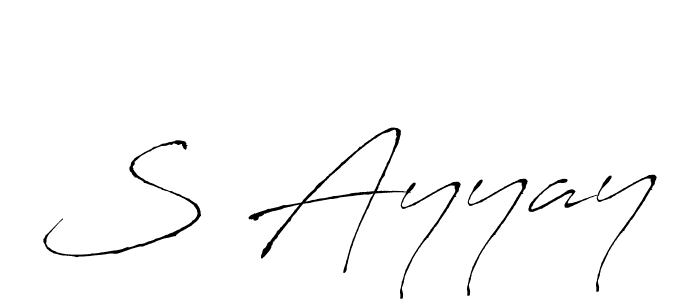 Design your own signature with our free online signature maker. With this signature software, you can create a handwritten (Antro_Vectra) signature for name S Ayyay. S Ayyay signature style 6 images and pictures png